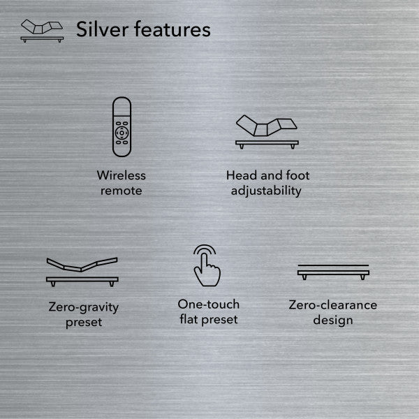 Baselogic Silver Adjustable Bed Base